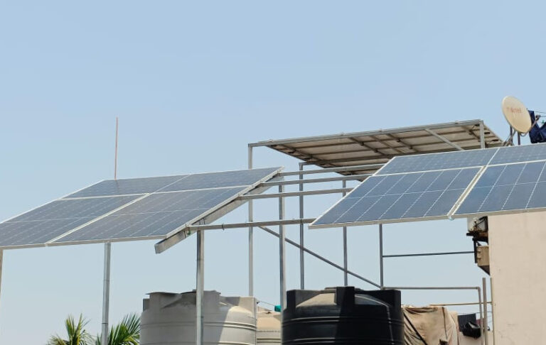 3.33 kWp rooftop solar array on a home in Nana Varachha, Surat